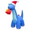 GOOSH 8FT Animated Blue Dinosaur Inflatable with Nodding Head and LED Lights